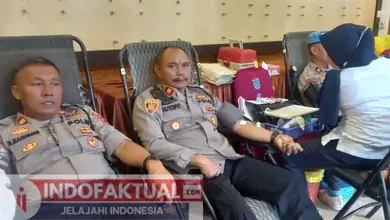 Sambut HUT Bhayangkara ke 77, Polsek Rantau Alai dan Jajaran Ikuti Giat Donor Darah