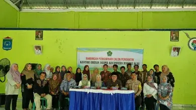 Bhabinkamtibmas Polsek Rantau Alai Hadiri Sosialisasi Pencegahan Pernikahan Dini di Desa Sanding Marga