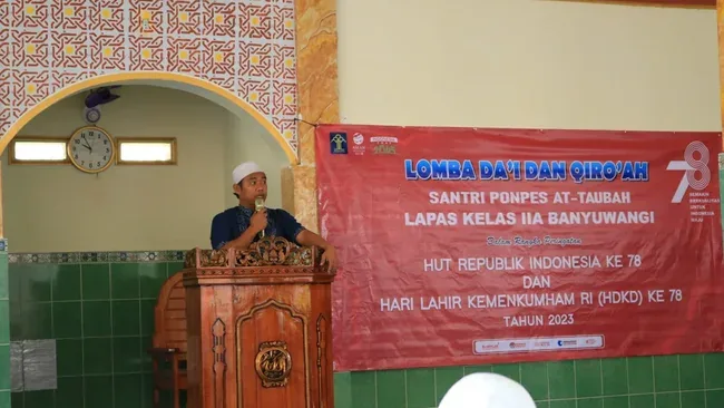 Unjuk Kebolehan Berdakwah, Warga Binaan Lapas Banyuwangi Ikuti Lomba Da'i