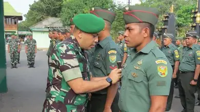 Dandim 0402/OKI Pimpin Korp Raport Kenaikan Pangkat