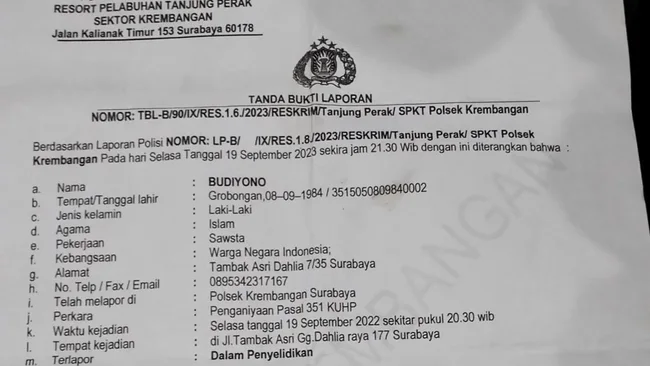 Kasus Pengeroyokan Ketua RT di Morokrembangan Surabaya Terasa Mandeg