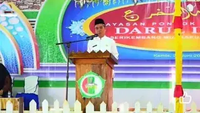 Wakil Bupati Ardani Hadiri Haflah Akhirusassanah Santri Kelas VI KMI Pondok Pesantren Darul Iman