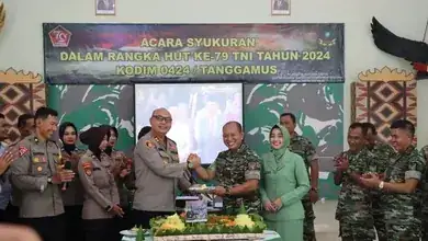 Sinergitas Polres Tanggamus & KODIM 0424 Sambut HUT TNI Ke-79