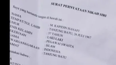 Vidio Nikah Sirinya Viral, Kini Beredar Surat Nikah Kepala OPD Tersebut Diduga Palsukan Status Pekerjaan