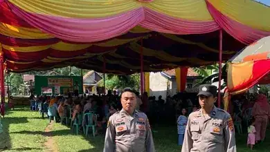 Polsek Muara Kuang Gelar Pengamanan dan Cooling System Kampanye Paslon Nomor Urut 1 di Desa Lubuk Tunggal