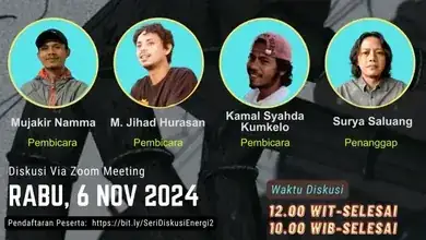 Panggilan Diskusi Dengan Tema "PLTP CAPTIVE: Proses Kavitasi Kondisi Sosil-Ekologi Pulau Obi".