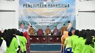 Wakili Bupati, Sekda Boltim Terima Mahasiswa KKN ke-V Universitas Muhammadiyah Manado