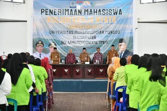 Wakili Bupati, Sekda Boltim Terima Mahasiswa KKN ke-V Universitas Muhammadiyah Manado