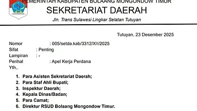 apel perdana, apel kerja perdana, pemkab boltim