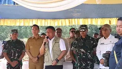 Dandim 0402/OKI Hadiri Gerakan Tanam Bersama Gubernur Sumsel di Desa Cahaya Bumi