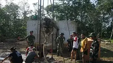 Aksi Nyata TMMD, Satgas Kodim 0402 OKI Bangun Sumur Bor Untuk Masyarakat Pedesaan