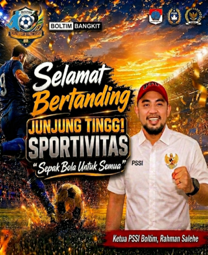 banner ucapan selamat bertanding ketua pssi boltim