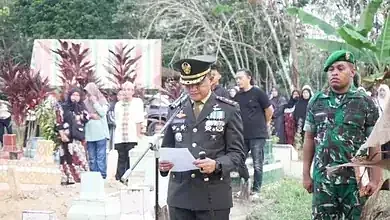 Dandim 0402/OKI Pimpin Upacara Pemakaman Militer Almarhum Kopda Robi Angriawan