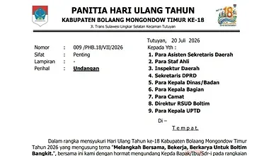 jadwal puncak hut boltim ke 18 tahun 2026 dan pesta rakyat