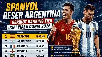 Ranking FIFA 2026, spanyol geser argentina
