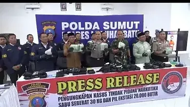 Polres Labuhanbatu Gagalkan Peredaran 30 Kilogram Sabu dan 20 Ribu Pil Ekstasi