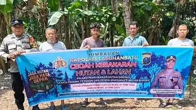 Polsek Marbau Sosialisasikan dan Imbauan Pencegahan Karhutla Kepada Masyarakat