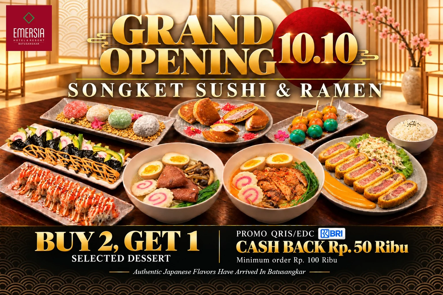 Songket Sushi dan Ramen Resmi Hadir di Batusangkar, Hadirkan Cita Rasa Jepang Dalam Suasana Modern